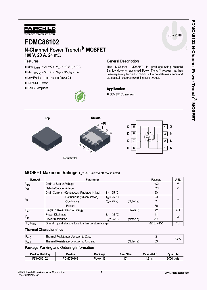 FDMC86102_4817342.PDF Datasheet