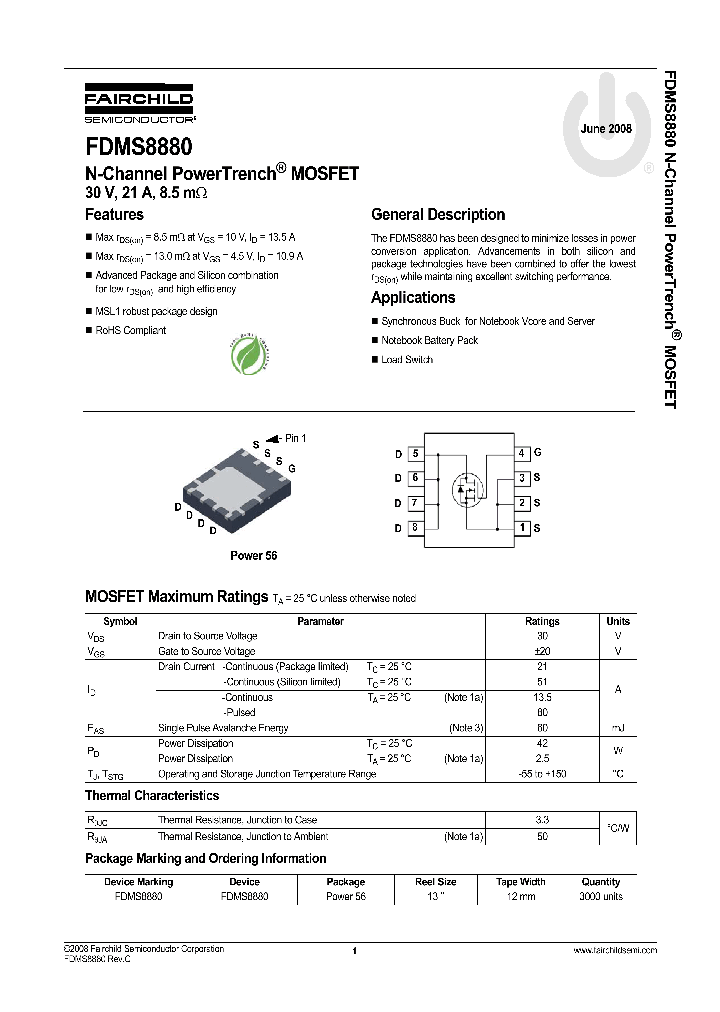 FDMS8880_4325655.PDF Datasheet