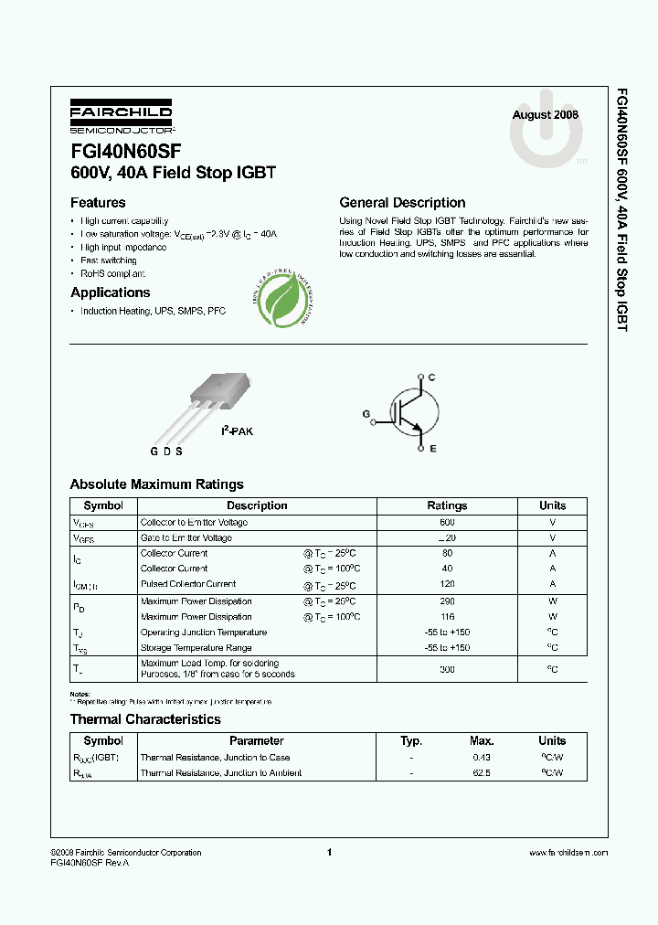 FGI40N60SF_4374588.PDF Datasheet