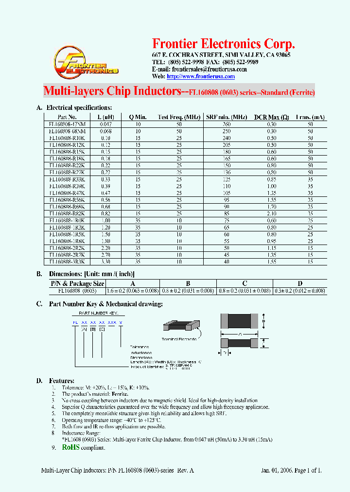 FL160808-1R0K_4719352.PDF Datasheet