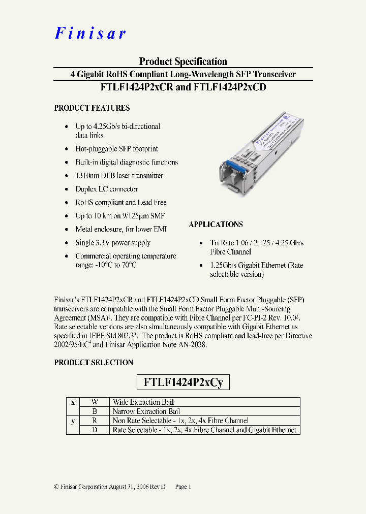 FTLF1424P2BCD_4413273.PDF Datasheet
