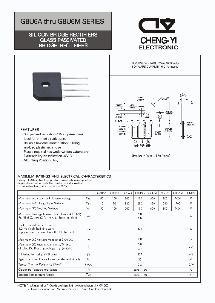 GBU6J_4594098.PDF Datasheet Download --- IC-ON-LINE