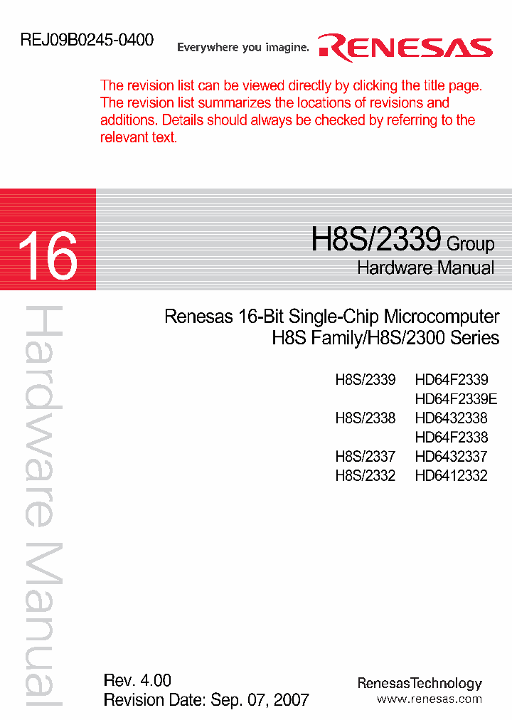 H8S2332_4306106.PDF Datasheet