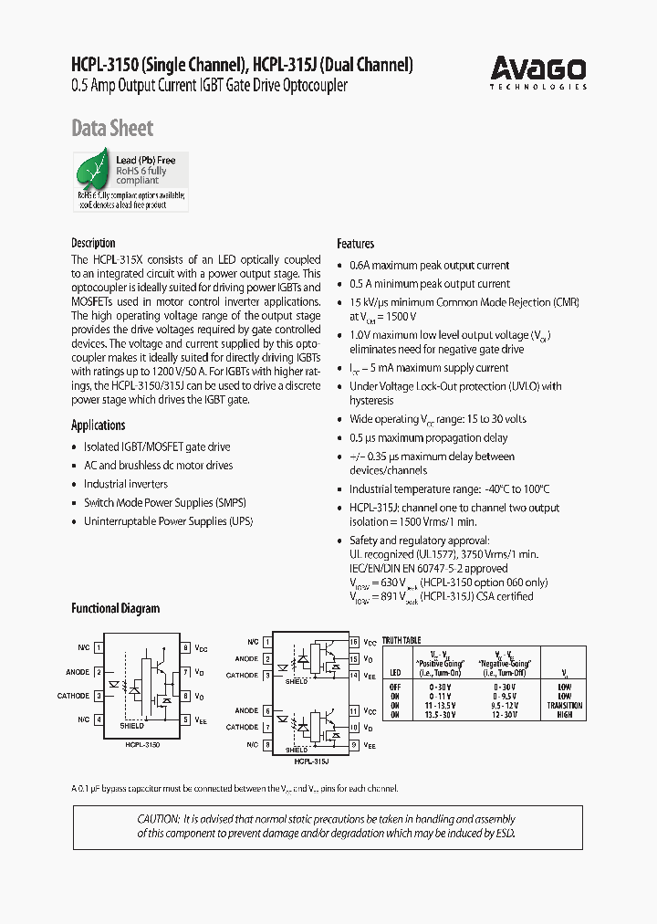 HCPL-3150_4342904.PDF Datasheet Download --- IC-ON-LINE
