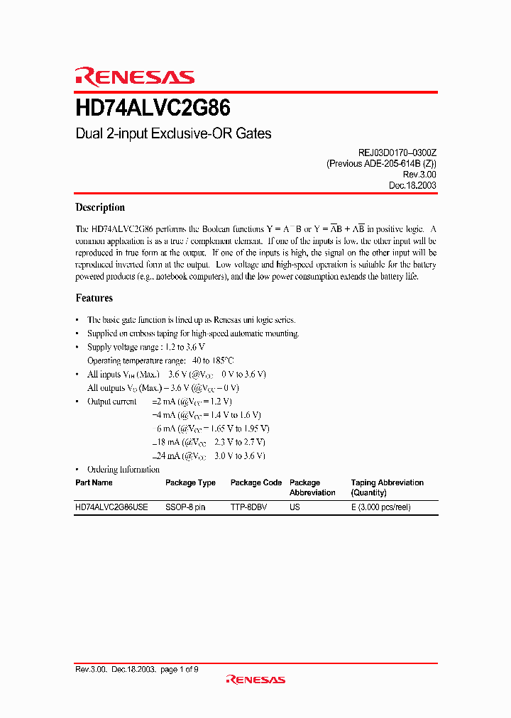 HD74ALVC2G86_4785811.PDF Datasheet