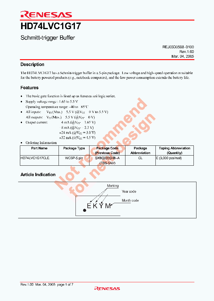 HD74LVC1G17_4401428.PDF Datasheet