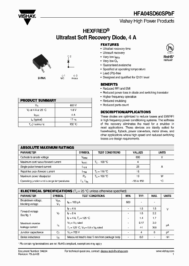 HFA04SD60SPBF_4401024.PDF Datasheet