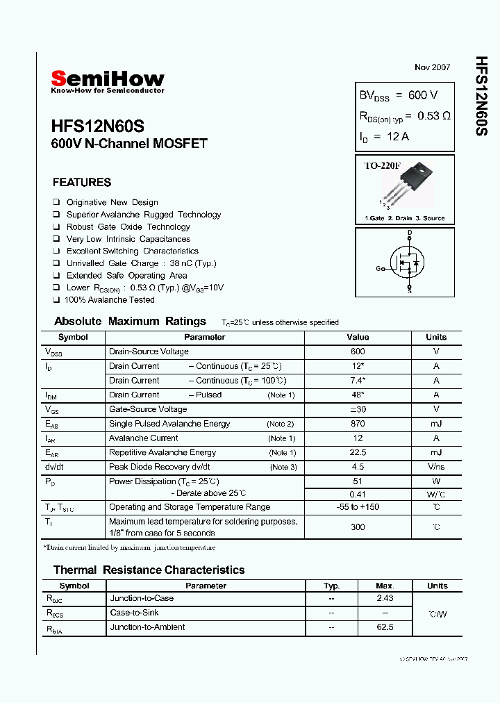 HFS12N60S_4656601.PDF Datasheet