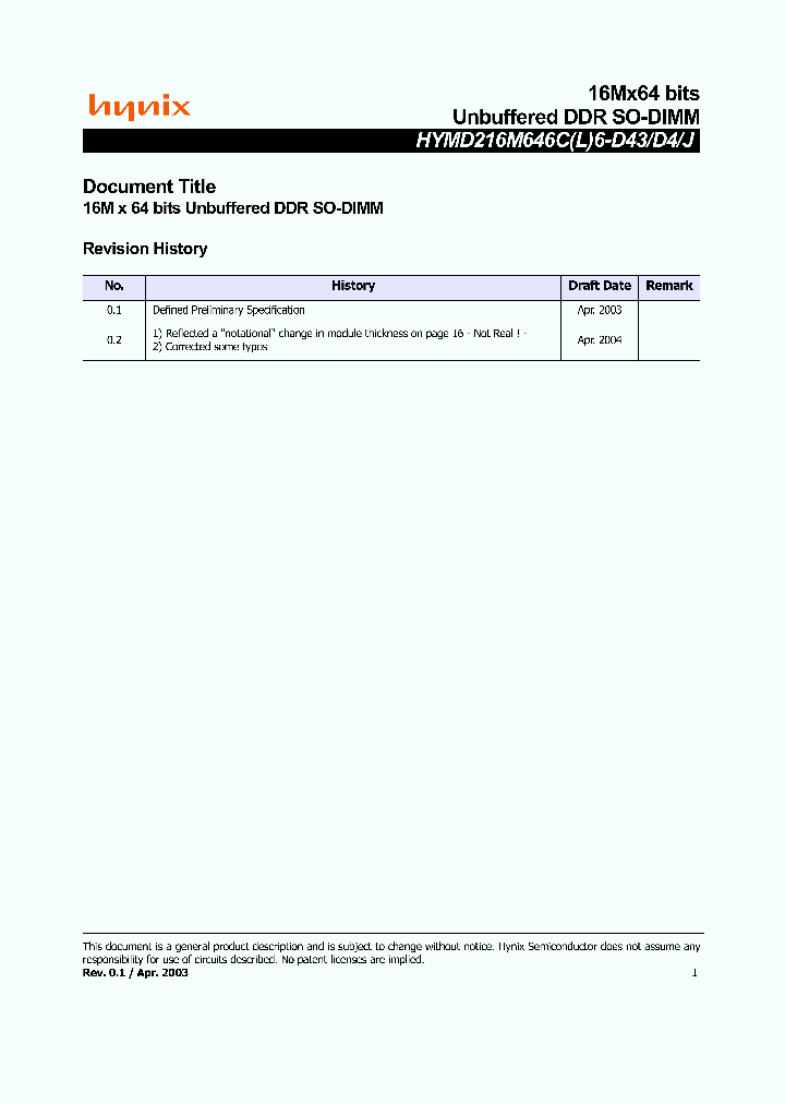 HYMD216M646C6-D4_4640445.PDF Datasheet