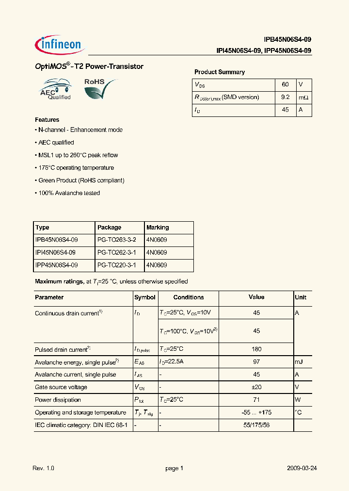 IPP45N06S4-09_4577269.PDF Datasheet