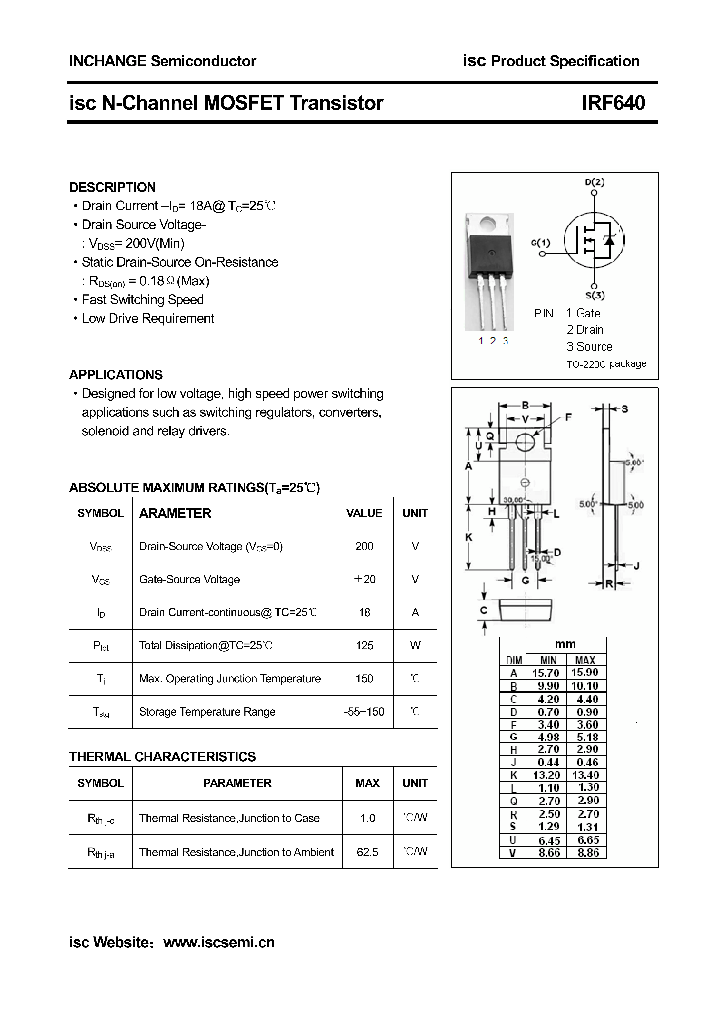 IRF640_4301422.PDF Datasheet