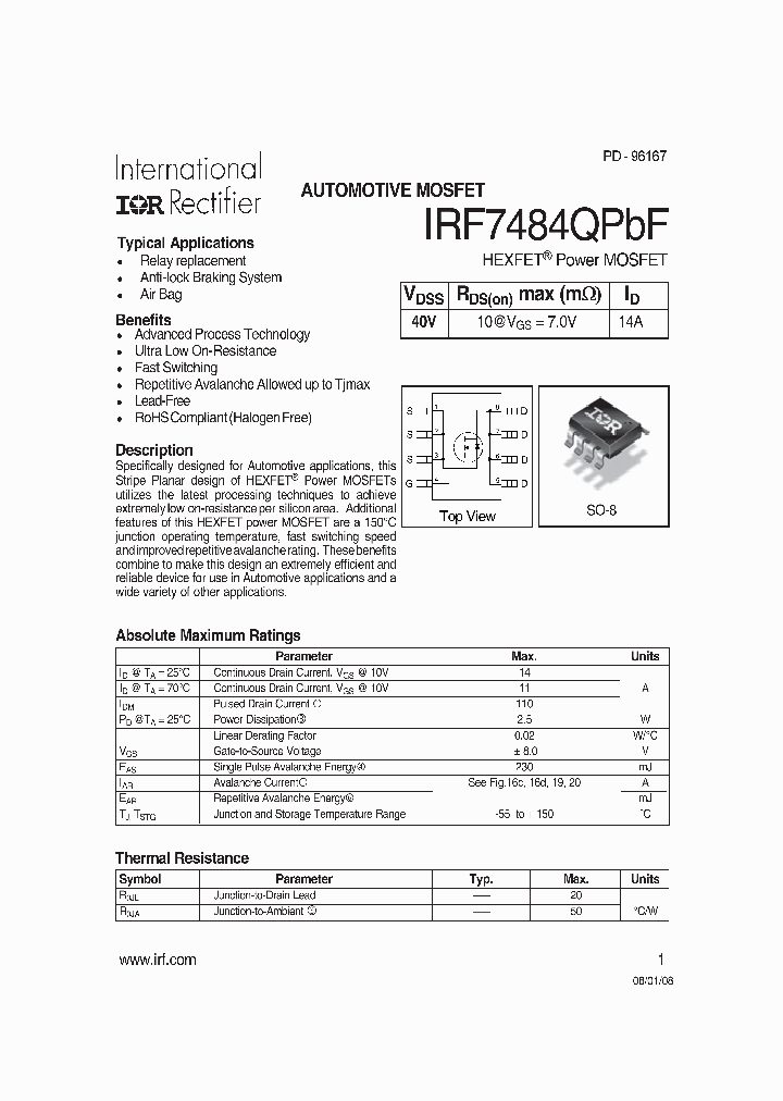 IRF7484QPBF_4366013.PDF Datasheet