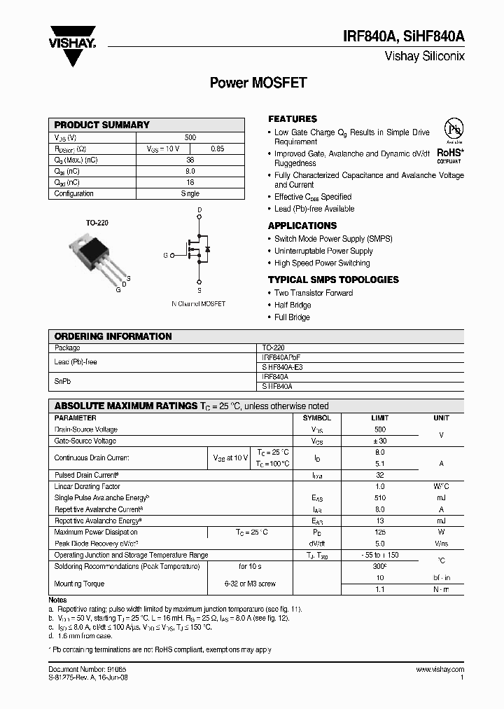 IRF840A_4377075.PDF Datasheet