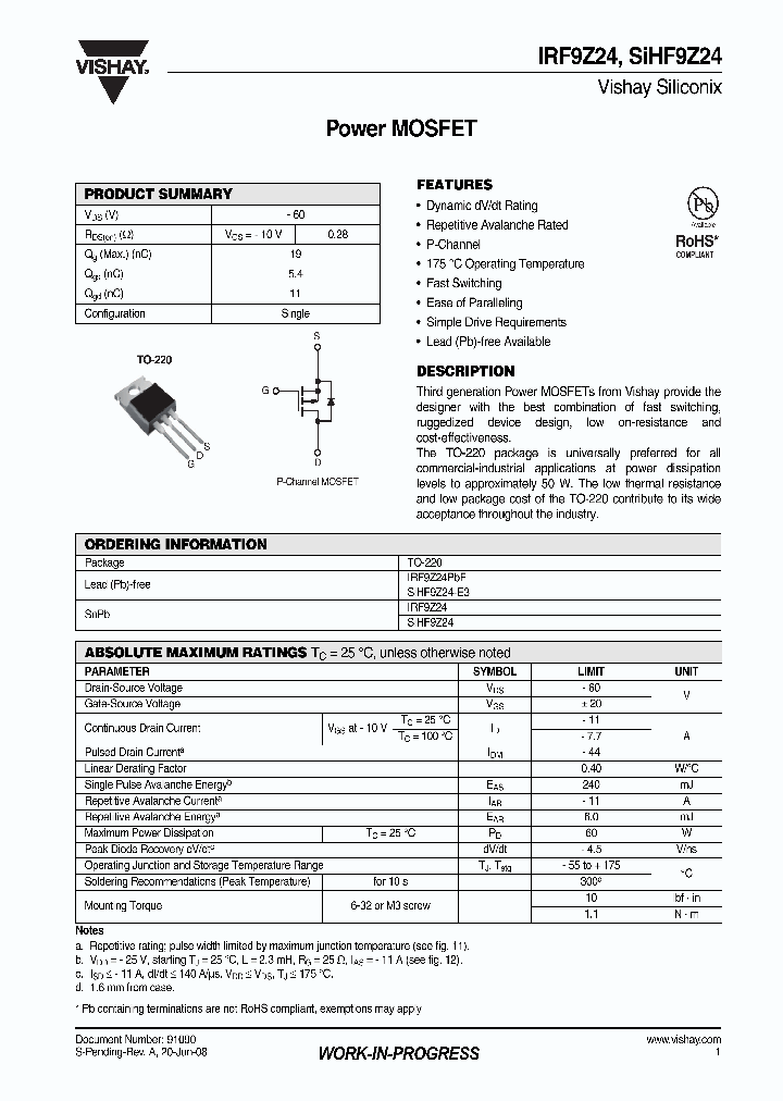 IRF9Z24_4395062.PDF Datasheet