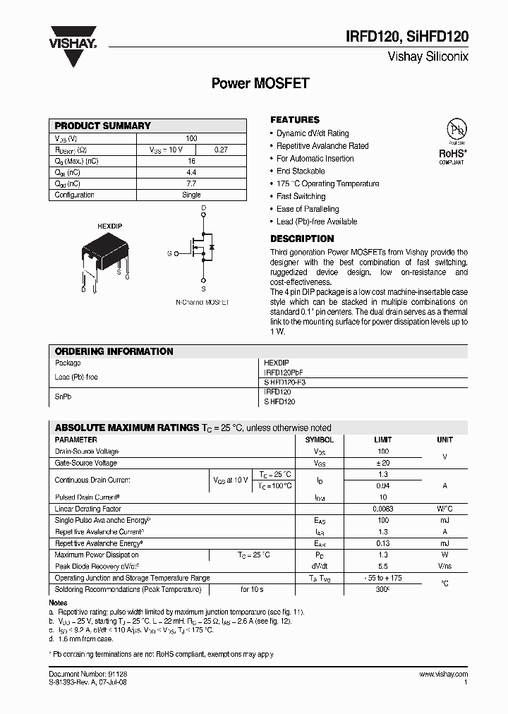 IRFD120_4334848.PDF Datasheet