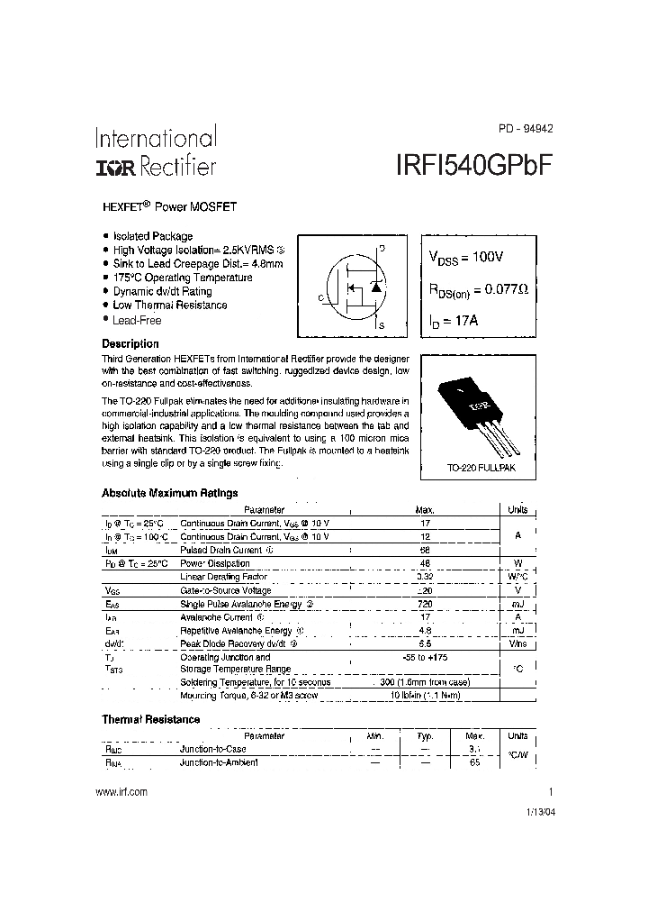 IRFI540GPBF_4266073.PDF Datasheet