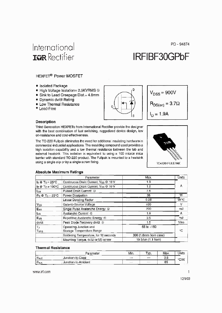 IRFIBF30GPBF_4166765.PDF Datasheet