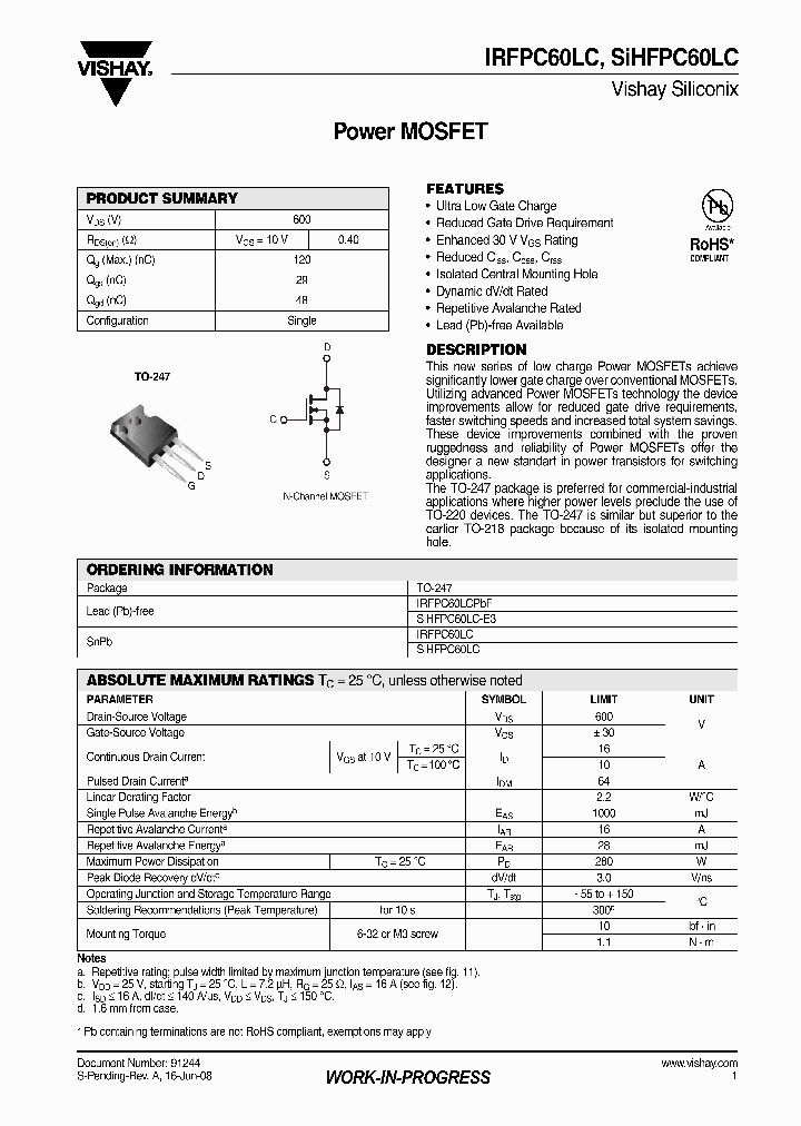 IRFPC60LC_4371562.PDF Datasheet