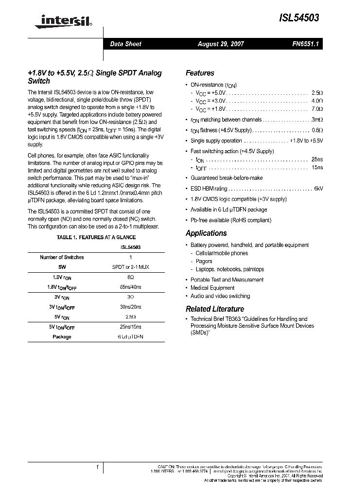 ISL54503_4207493.PDF Datasheet