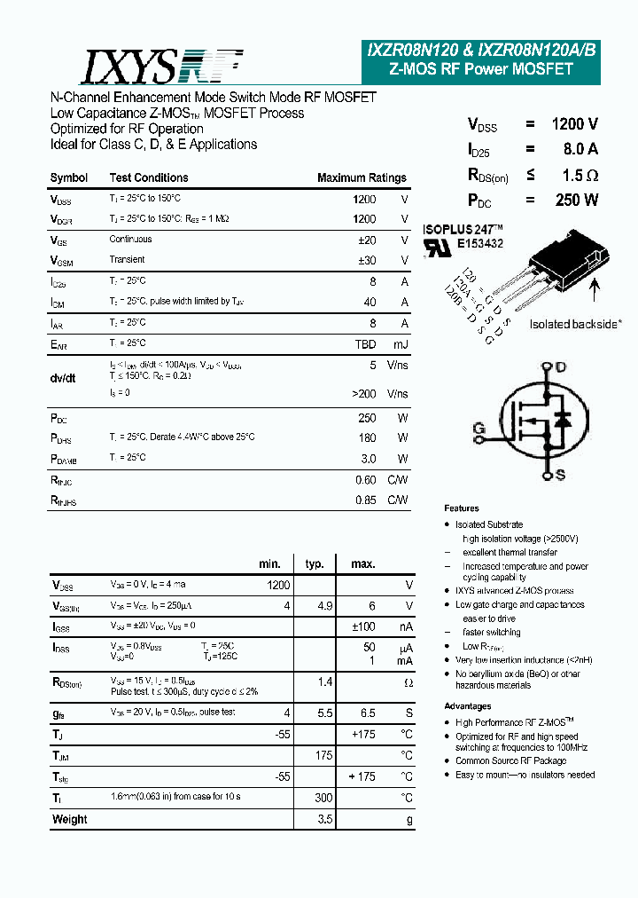 IXZR08N120_4693240.PDF Datasheet Download --- IC-ON-LINE