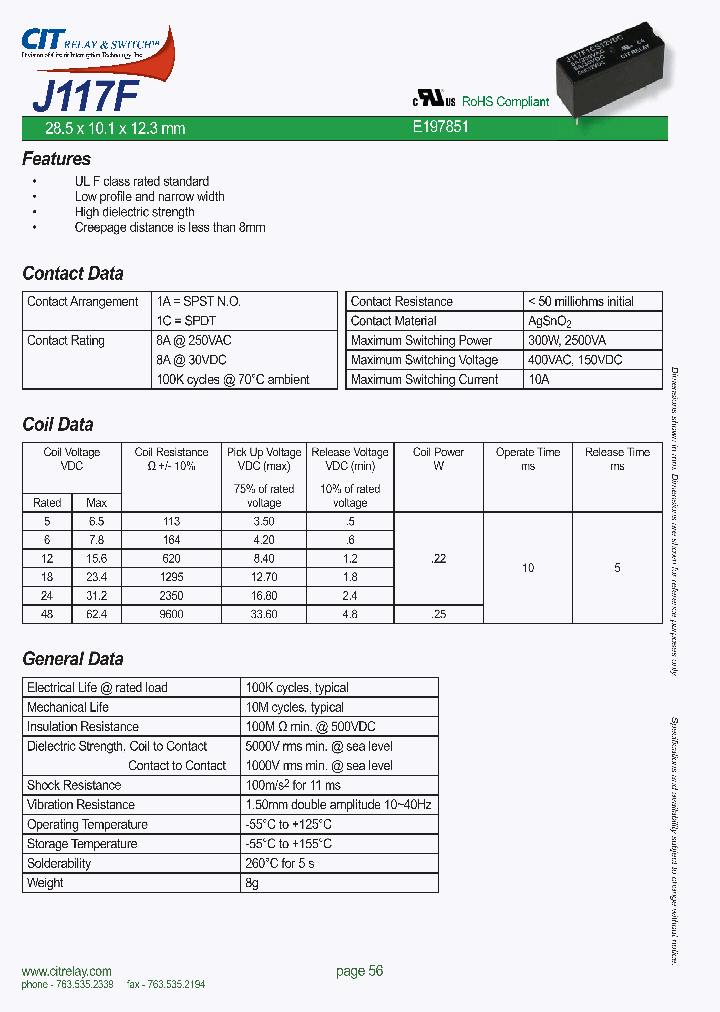 J117F1AS12VDC_4612066.PDF Datasheet