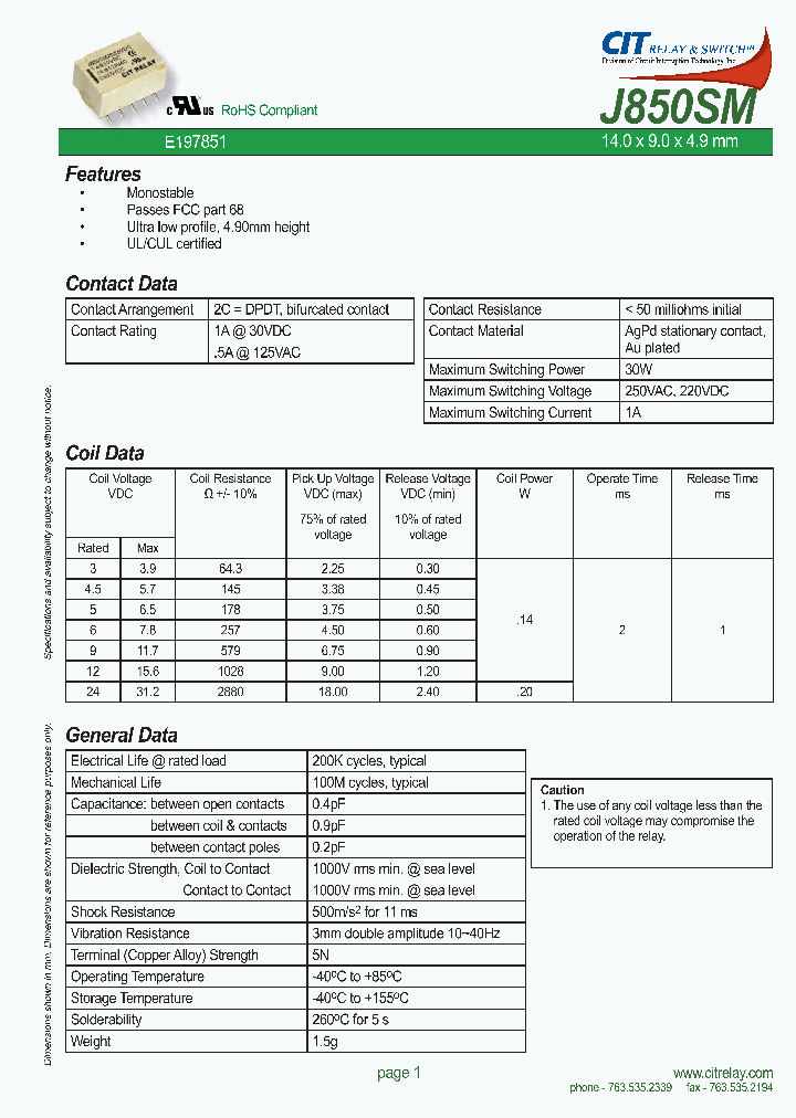 J850SM2CS12VDC_4505317.PDF Datasheet