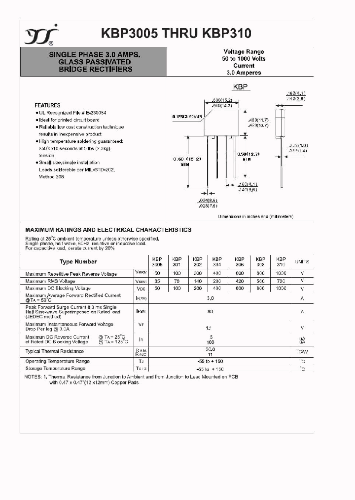 KBP3005_4190277.PDF Datasheet Download --- IC-ON-LINE