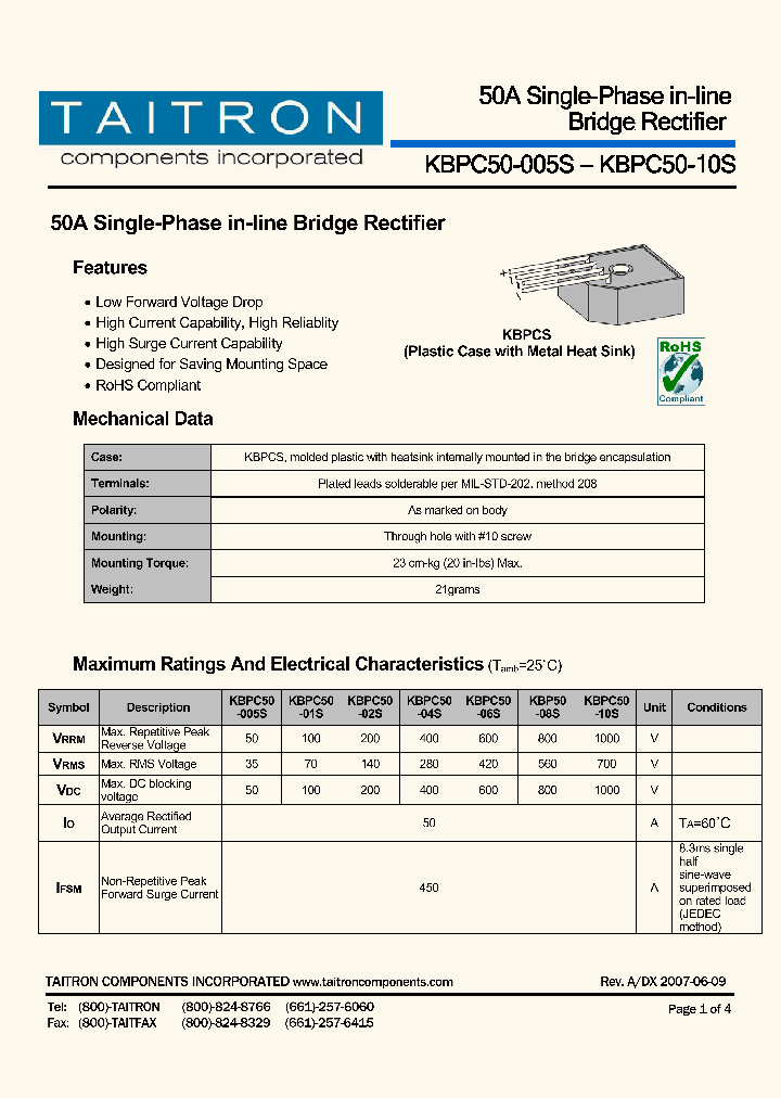 KBP50-08S_4215478.PDF Datasheet
