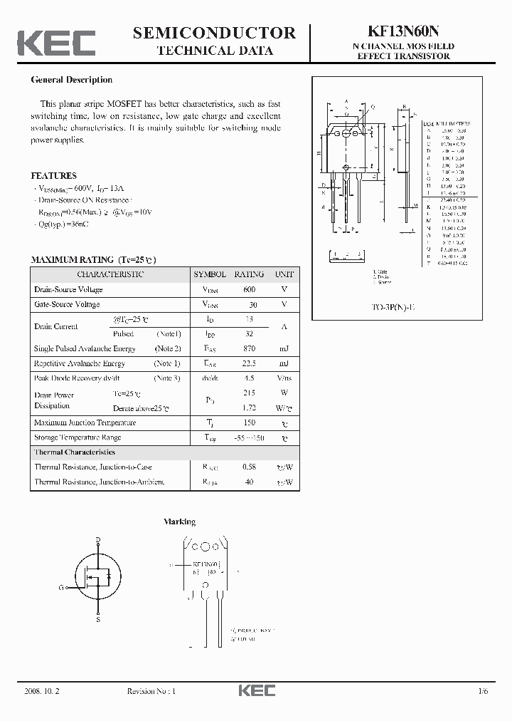 KF13N60N_4647553.PDF Datasheet Download