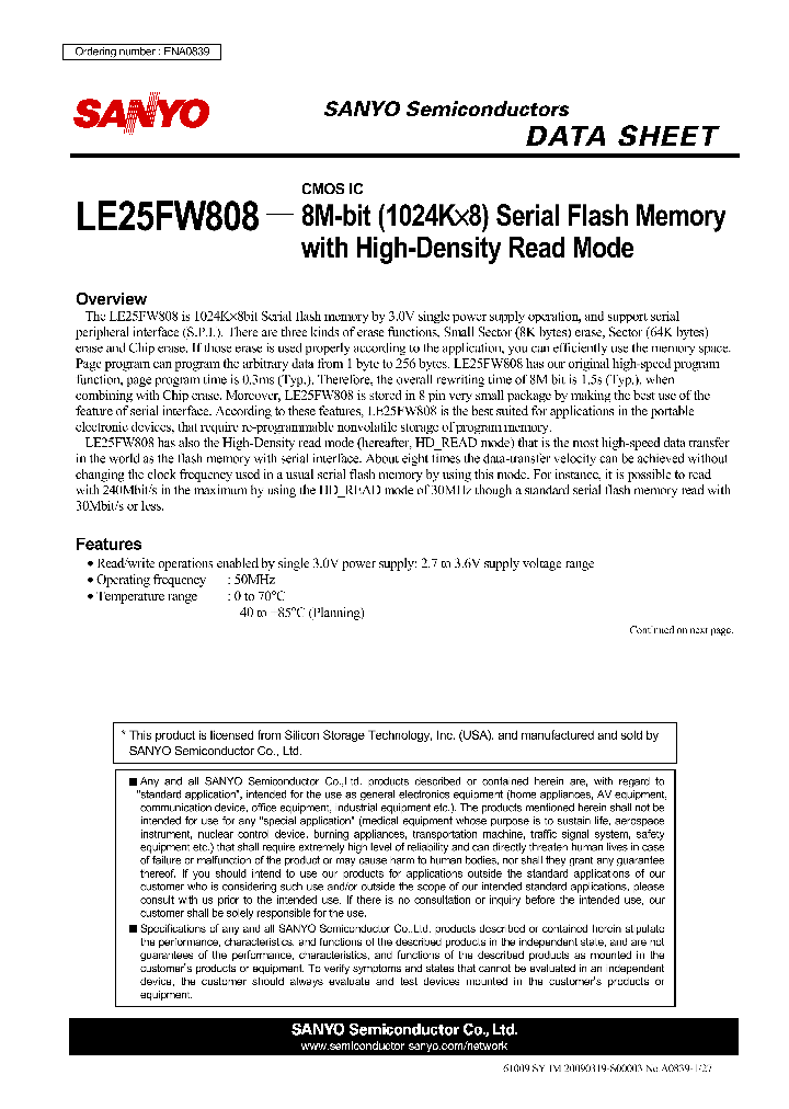 LE25FW808_4639827.PDF Datasheet