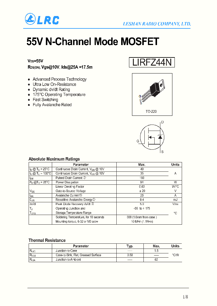 LIRFZ44N_4435474.PDF Datasheet