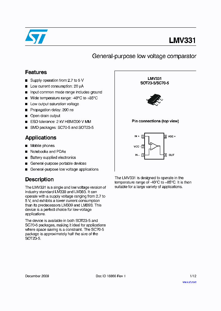 LMV331_4734908.PDF Datasheet