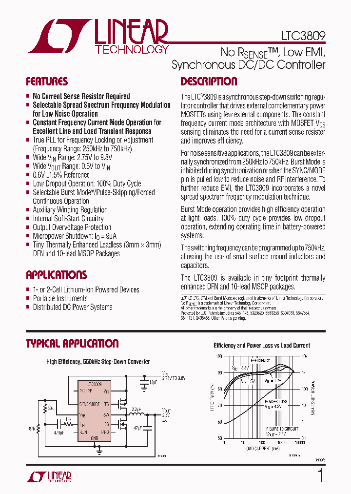 LTC3809EMSE-PBF_4342182.PDF Datasheet