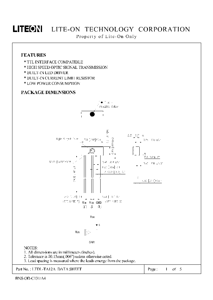 LTDL-TA12A_4600586.PDF Datasheet