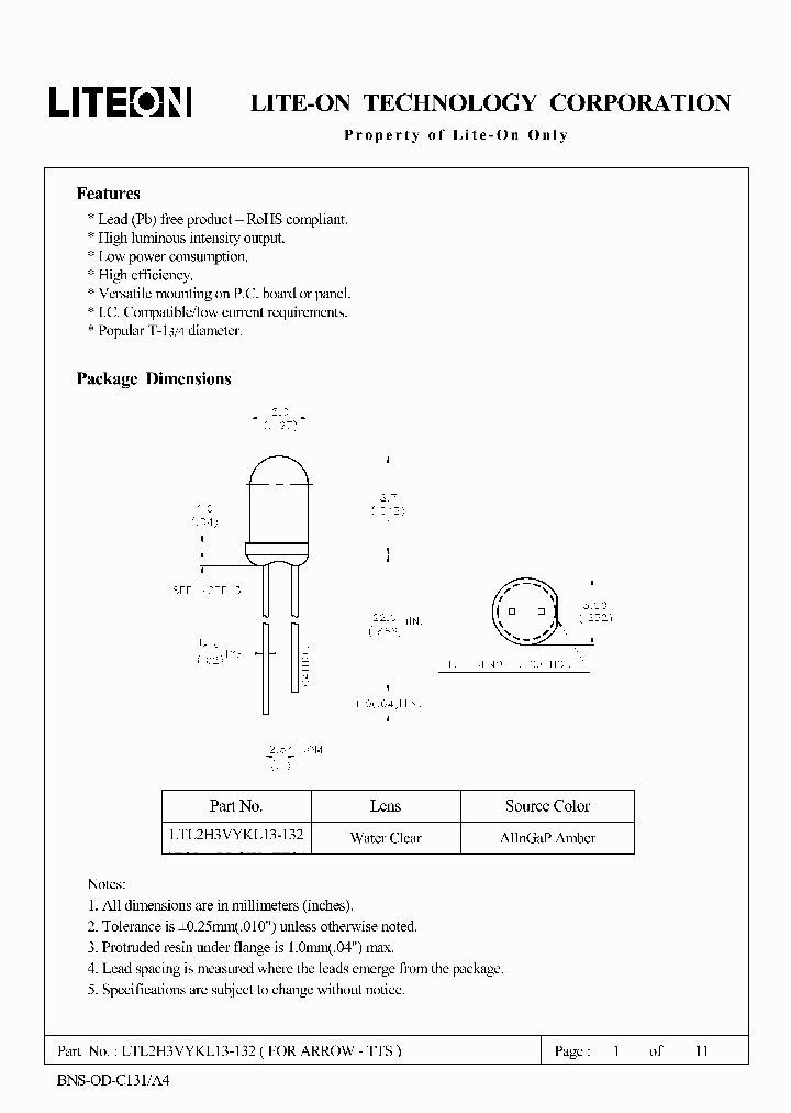 LTL2H3VYKL13-132_4848208.PDF Datasheet