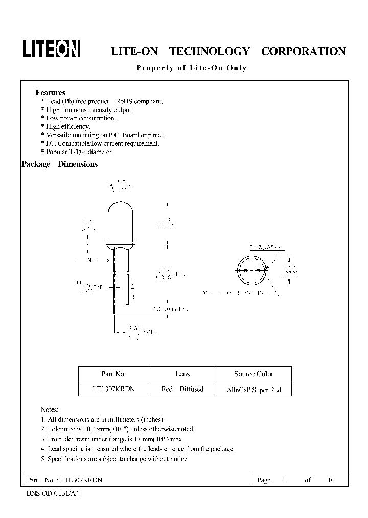 LTL307KRDN_4539933.PDF Datasheet