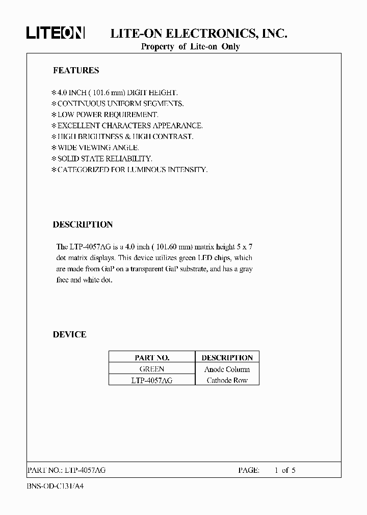 LTP-4057AG_4842784.PDF Datasheet