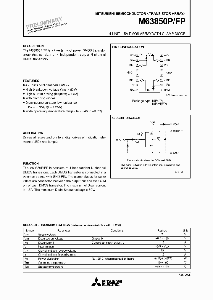 M63850P_4231854.PDF Datasheet