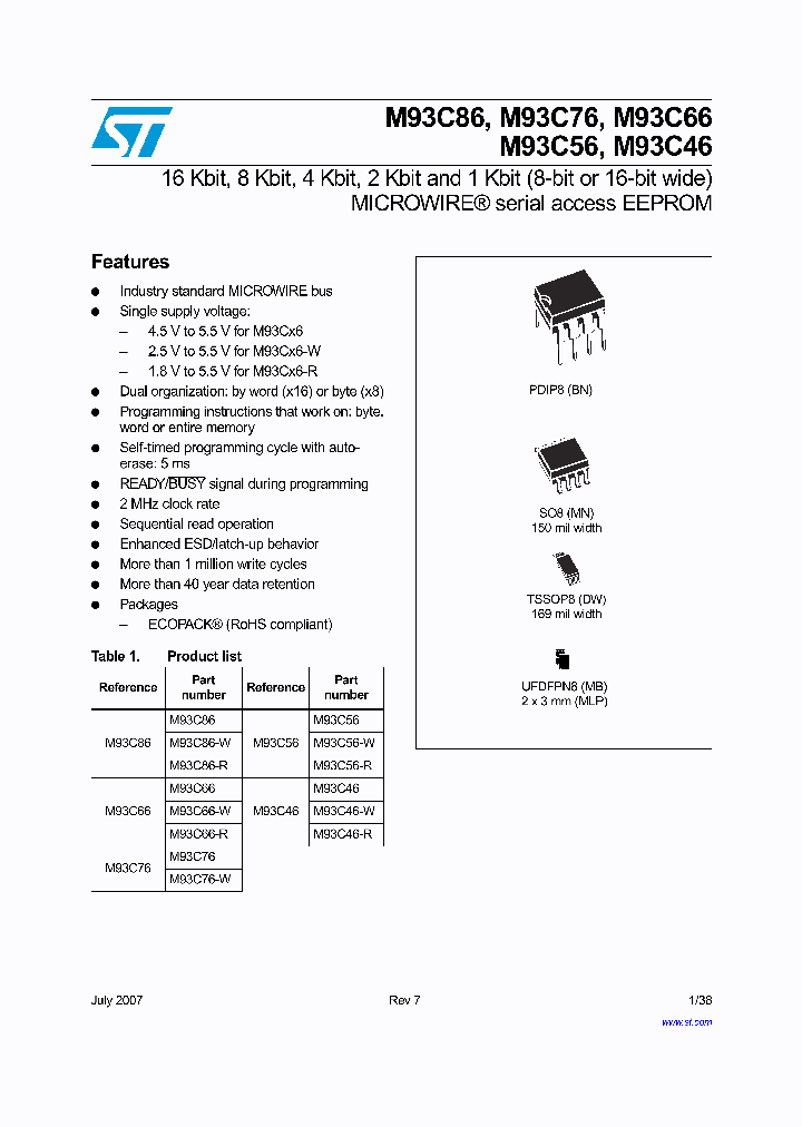 M93C46-DS3GS_4476361.PDF Datasheet