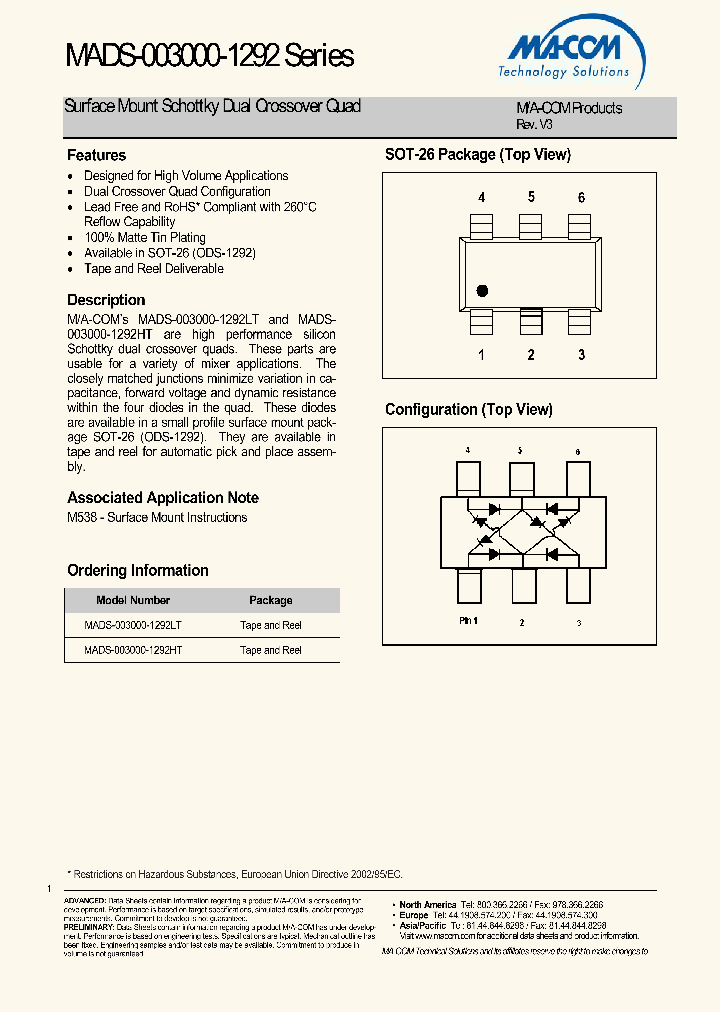 MADS-003000-1292_4542391.PDF Datasheet Download --- IC-ON-LINE