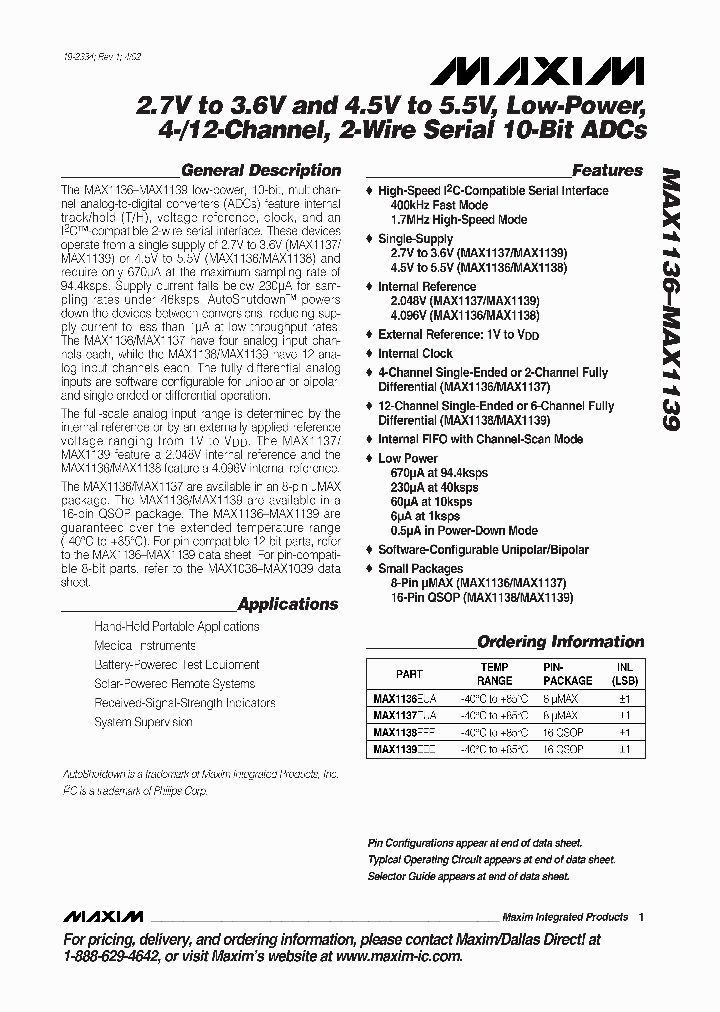 MAX1136KEUA_4519576.PDF Datasheet