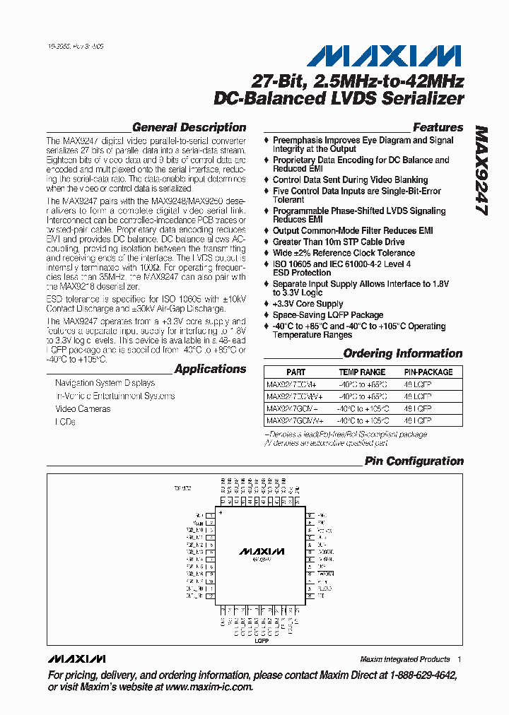 MAX9247ECMV_4519430.PDF Datasheet