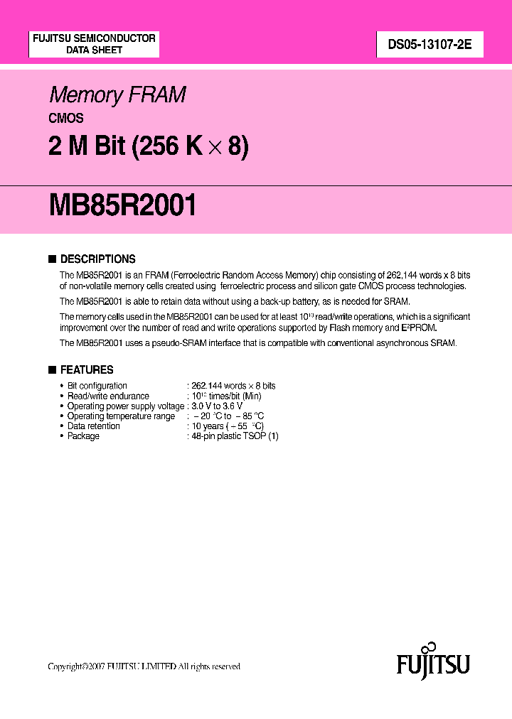 MB85R2001_4275529.PDF Datasheet