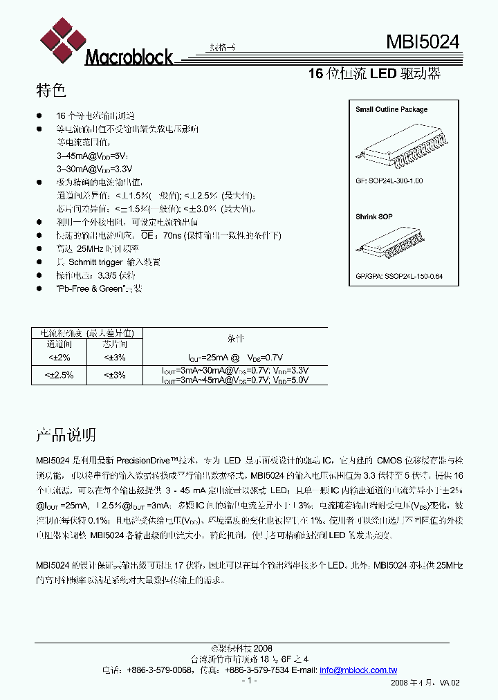 MBI5024_4564431.PDF Datasheet