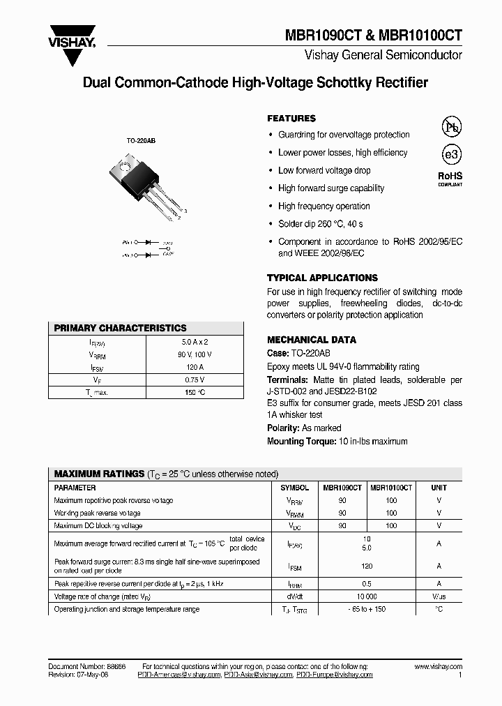 MBR10100CT_4484866.PDF Datasheet