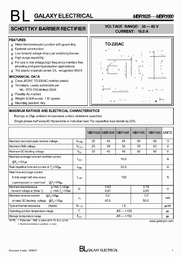 MBR1650_4307054.PDF Datasheet