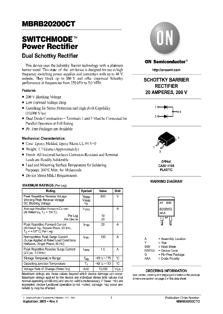 MBRB20200CTG_4637683.PDF Datasheet