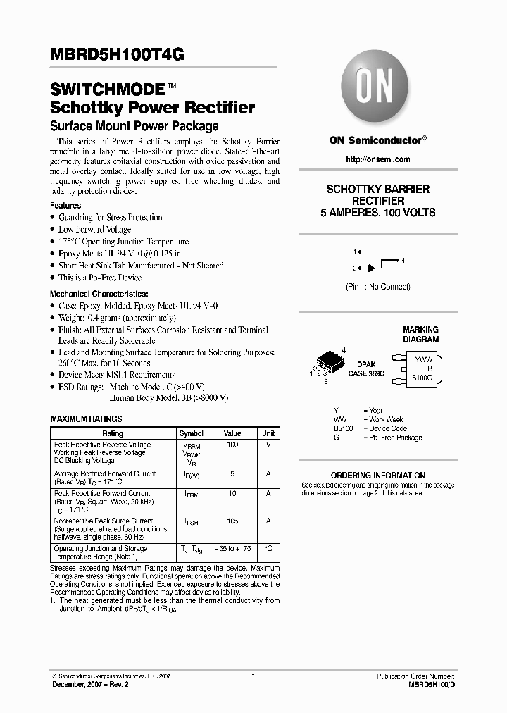 MBRD5H100T4G0712_4582385.PDF Datasheet