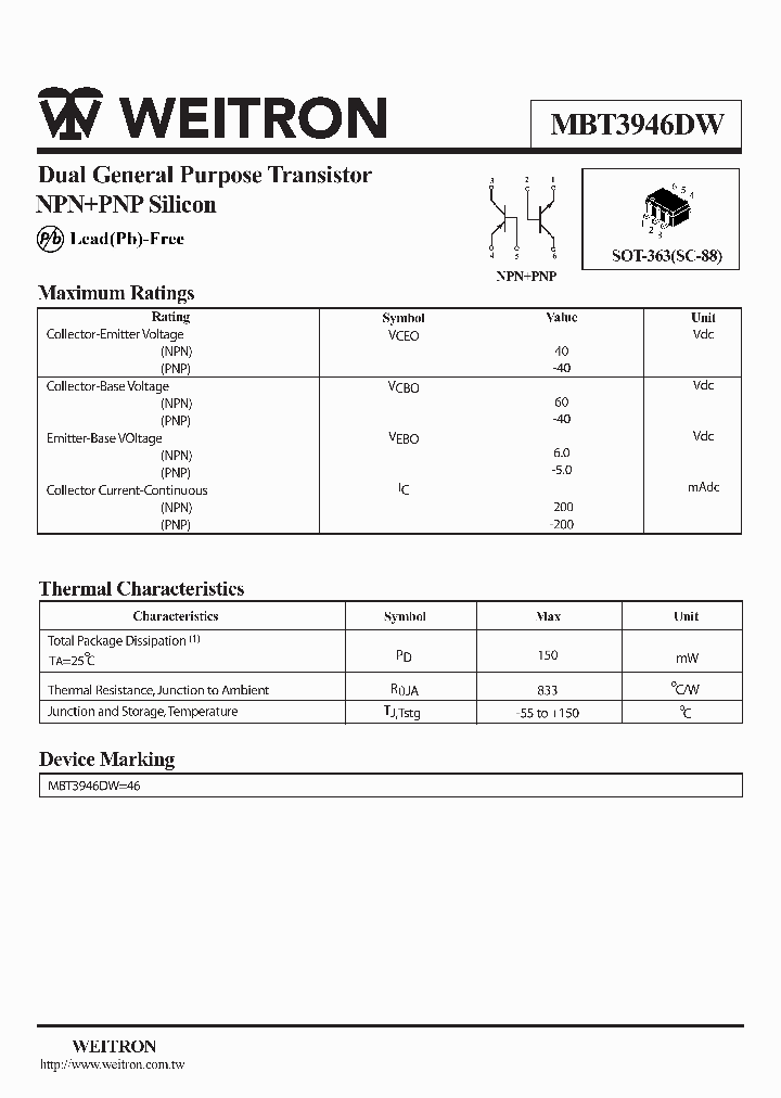 MBT3946DW_4185004.PDF Datasheet