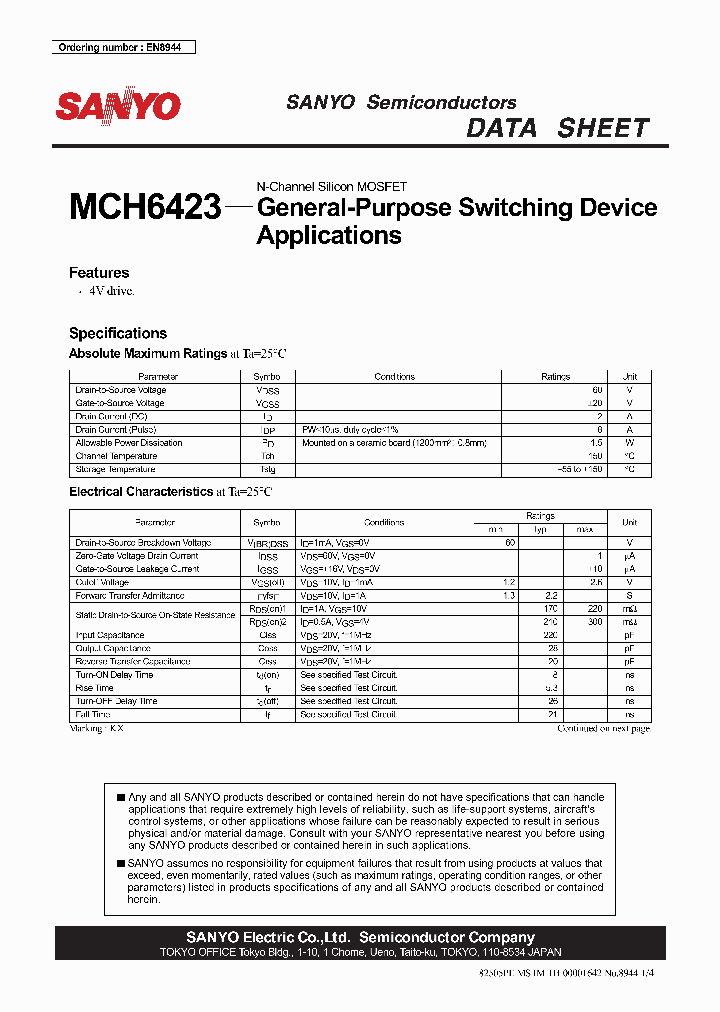 MCH6423_4789002.PDF Datasheet